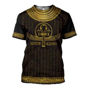 Egyptian Cross Ankh Gold 3D Printed 3D T-Shirt Yellow S