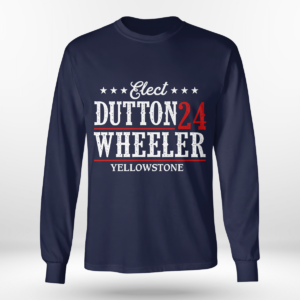 Elect Dutton Wheeler 24 Yellowstone Shirt Long Sleeve Tee Navy S