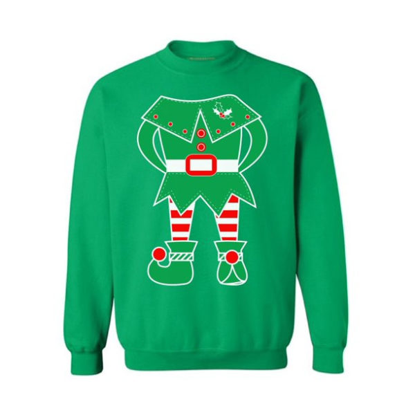 Elf Suit Christmas Sweatshirt Party Family Elf Christmas Sweatshirt Sweatshirt Green S