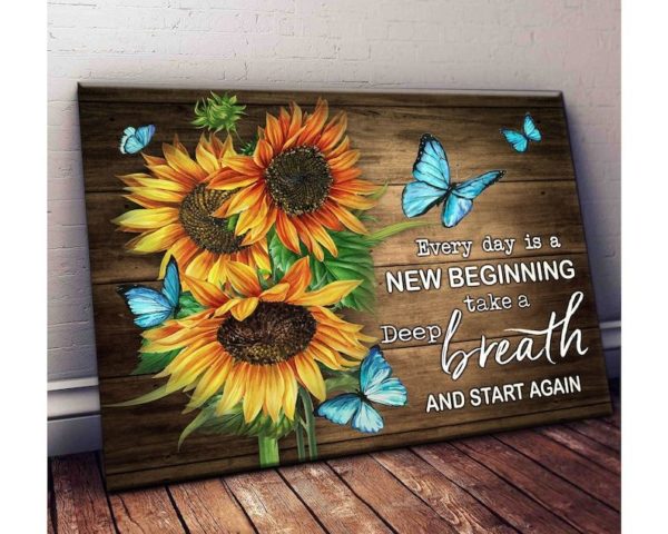 Every Day Is A New Beginning Wood Sign Rectangle Wood Sign Brown 8x12