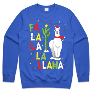 Fa La Llama Santa Jumper Christmas Sweatshirt Sweatshirt Royal S