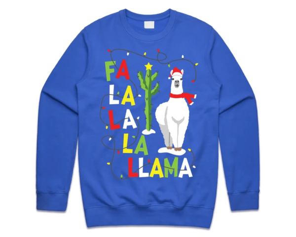 Fa La Llama Santa Jumper Christmas Sweatshirt Sweatshirt Royal S