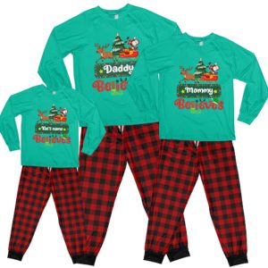 Family Believes Pajamas Personalized Names Family Christmas Pajamas Set product photo 6