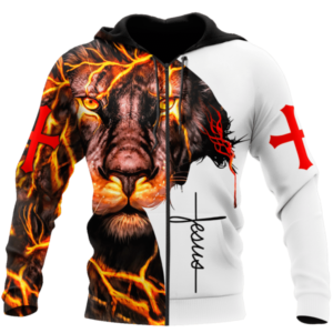 Fear Not For Jesus The Lion Of Judah Has Triumphed All Over Print 3D T-Shirt, Hoodie 3D Zip Hoodie White S