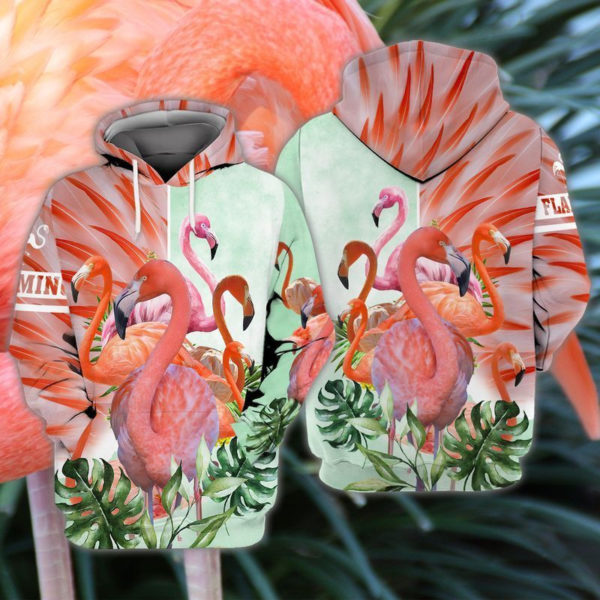 Flamingo Christmas Gift All Over Print 3D Shirt 3D Hoodie Pink S
