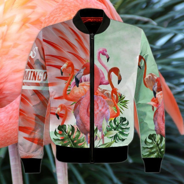 Flamingo Christmas Gift All Over Print 3D Shirt Bomber Jacker Pink S