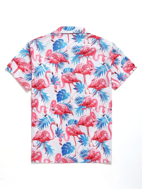 Flamingo Tropical Leaves Hawaiian Shirt product photo 1