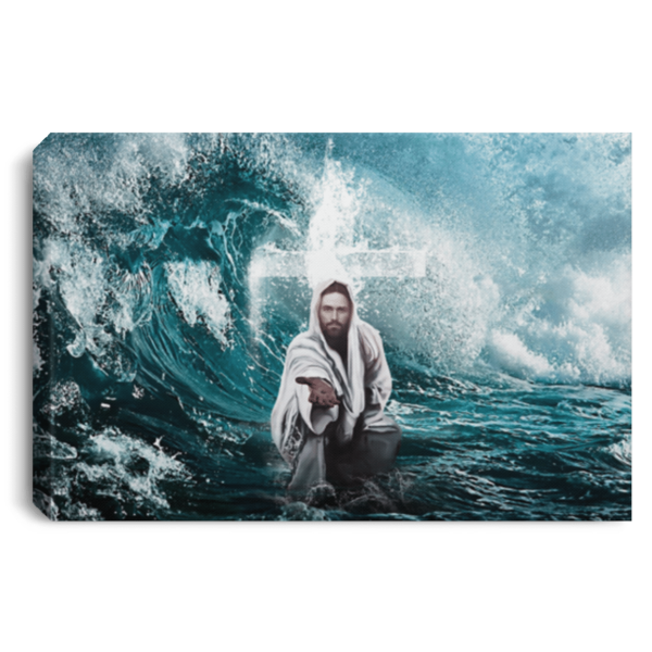 Focus On Me Not The Storm Jesus Framed Canvas Wall Art Landscape Canvas White 12x8