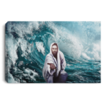 Focus On Me Not The Storm Jesus Framed Canvas Wall Art White 12" x 8"