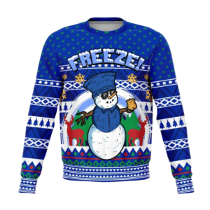 Freeze Ugly Snowman 3D Christmas Sweater AOP Sweater Blue S