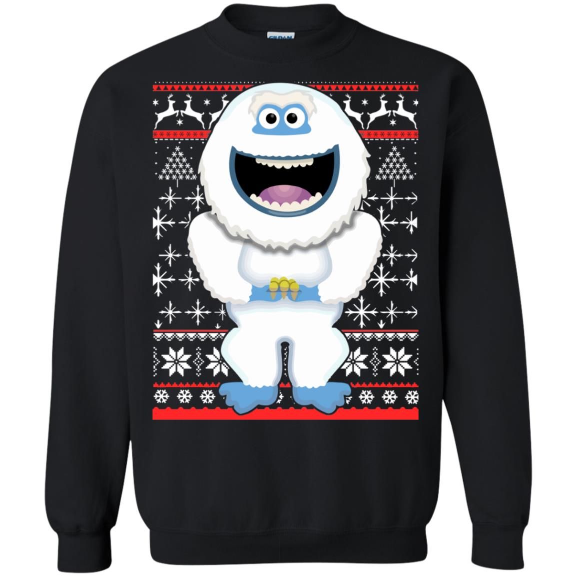 Funny Abominable Snowman Christmas Sweatshirt Sweatshirt Black S