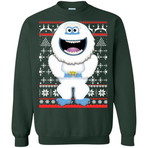 Funny Abominable Snowman Christmas Sweatshirt Sweatshirt Forest Green S