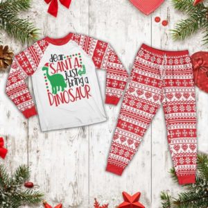 Funny Christmas Dear Santa Just Bring A Dinosaur Pajamas Set product photo 0