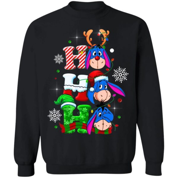 Funny Donkey Ho Ho Ho Christmas Sweatshirt Sweatshirt Black S