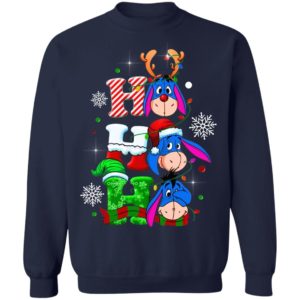 Funny Donkey Ho Ho Ho Christmas Sweatshirt Sweatshirt Navy S