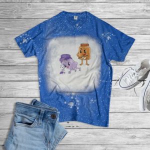 Funny Peanut Butter and Jellyfish Bleached T-Shirt Bleached T-Shirt Royal XS