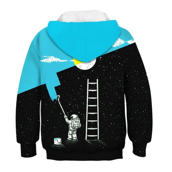 Galaxy Astronaut Painting Stair to the Moon 3D All Over Print Hoodie Product Photo