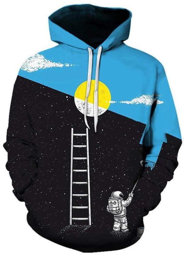 Galaxy Astronaut Painting Stair to the Moon 3D All Over Print Hoodie Product Photo