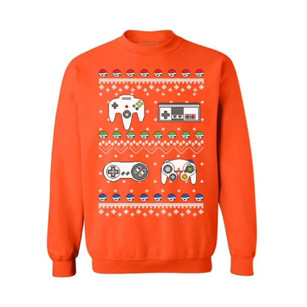 Gamer Funny Game Lover Christmas Sweatshirt Sweatshirt Orange S