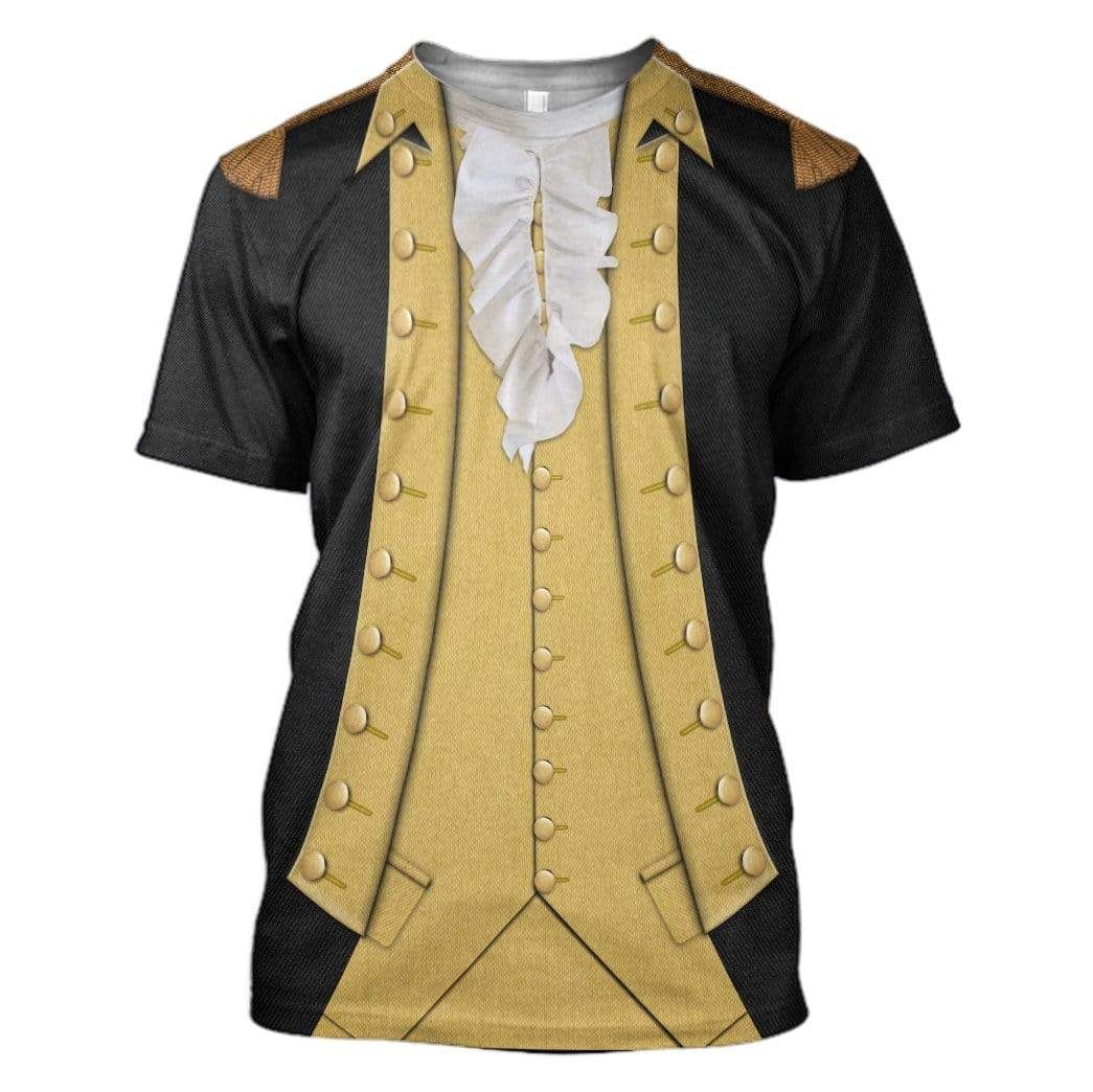 George Washington Cosplay Custom 3D All Over Print Style: 3D T-Shirt, Color: Black