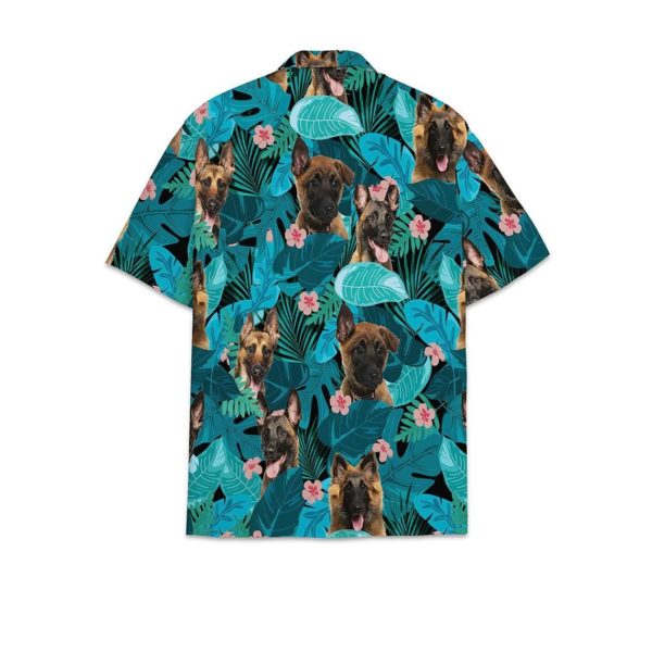 Germen shepherd tropical hawaiian button shirt product photo 1