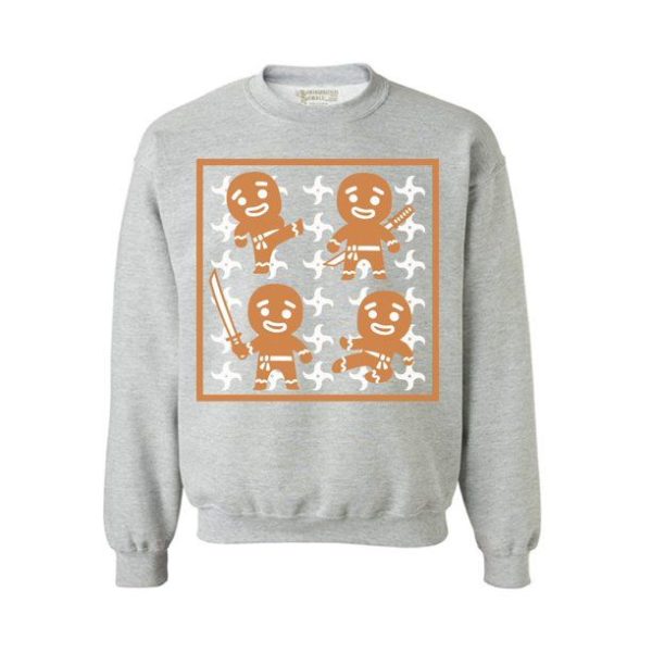 Gingerbread Ninja Gingerbread Gifts for Christmas Party Sweatshirt Sweatshirt Gray S