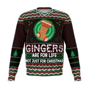 Gingers Are For Life Not Just For Christmas Stocking Gingerbread Christmas Sweater AOP Sweater Green S