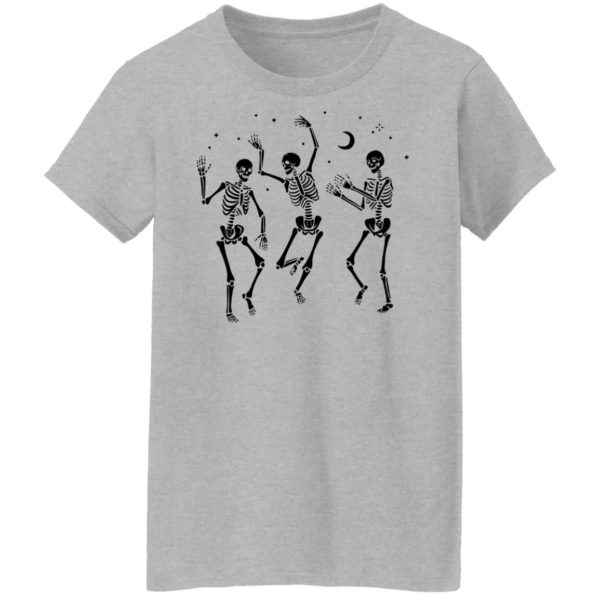 Halloween Party Dancing Skeleton Shirt Ladies T-Shirt Sport Grey S