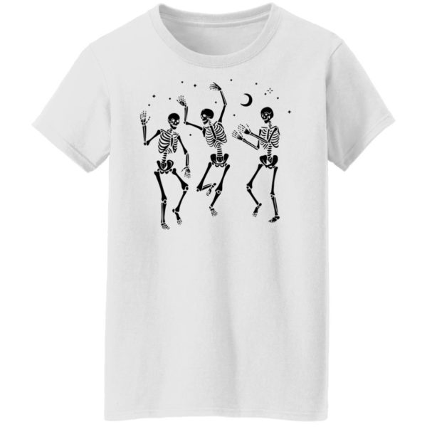 Halloween Party Dancing Skeleton Shirt Ladies T-Shirt white S