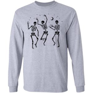 Halloween Party Dancing Skeleton Shirt LS Ultra Cotton T-Shirt Sport Grey S