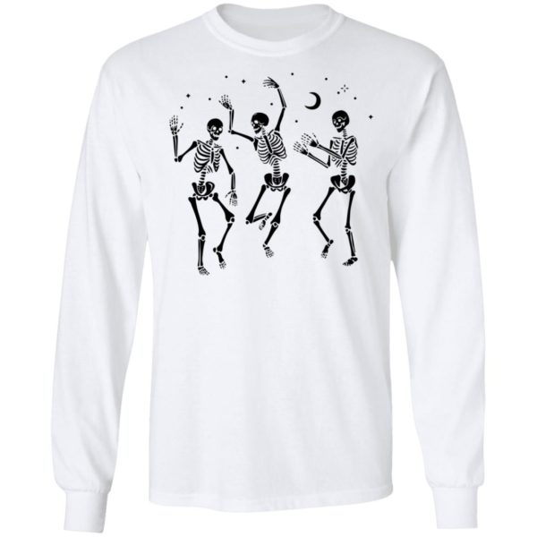 Halloween Party Dancing Skeleton Shirt LS Ultra Cotton T-Shirt white S