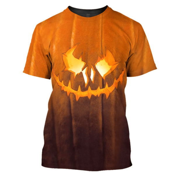 Halloween Pumkin Light 3D Full Print Shirt 3D T-Shirt Black S