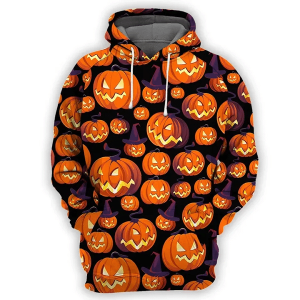 Halloween Pumpkin 3D Full Print Shirt 3D Hoodie Black S