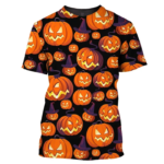 Halloween Pumpkin 3D Full Print Shirt 3D T-Shirt Black S