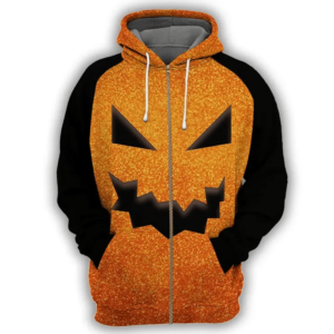 Halloween Scary Pumkin 3D Full Print Shirt 3D Zip Hoodie Black S