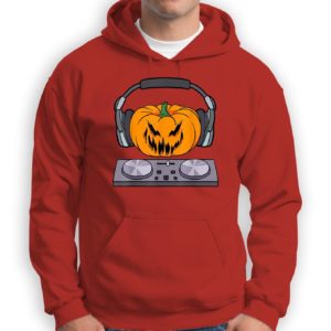 Halloween Scary Pumpkin DJ Music Halloween Gift Shirt Hoodie Red S