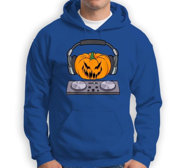 Halloween Scary Pumpkin DJ Music Halloween Gift Shirt Hoodie Royal S