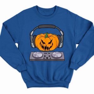 Halloween Scary Pumpkin DJ Music Halloween Gift Shirt Sweatshirt Royal S
