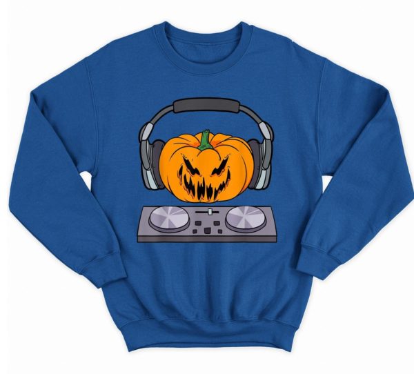 Halloween Scary Pumpkin DJ Music Halloween Gift Shirt Sweatshirt Royal S