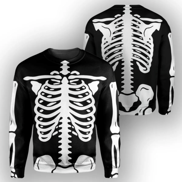 Halloween Skeleton Costume 3D Full Print Shirt 3D Sweatshirt Black S