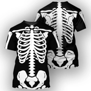Halloween Skeleton Costume 3D Full Print Shirt 3D T-Shirt Black S