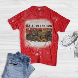 Halloween Town Halloween Bleached Shirt Bleached T-Shirt Red XS