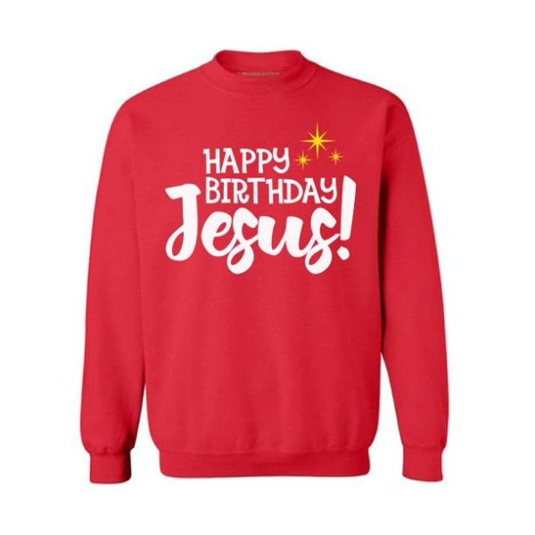 Happy Birthday Jesus Christmas Gift Jesus Lover Sweatshirt Sweatshirt Red S