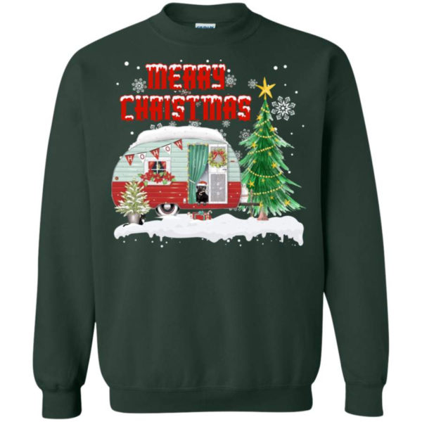 Happy Camper Camping Merry Christmas Camping Lover Sweatshirt Sweatshirt Forest Green S