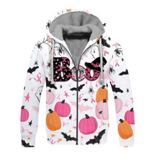 Happy Halloween Bee Boo Breast Cancer Awareness 3D All Over Printed Shirt 3D Hoodie Black S