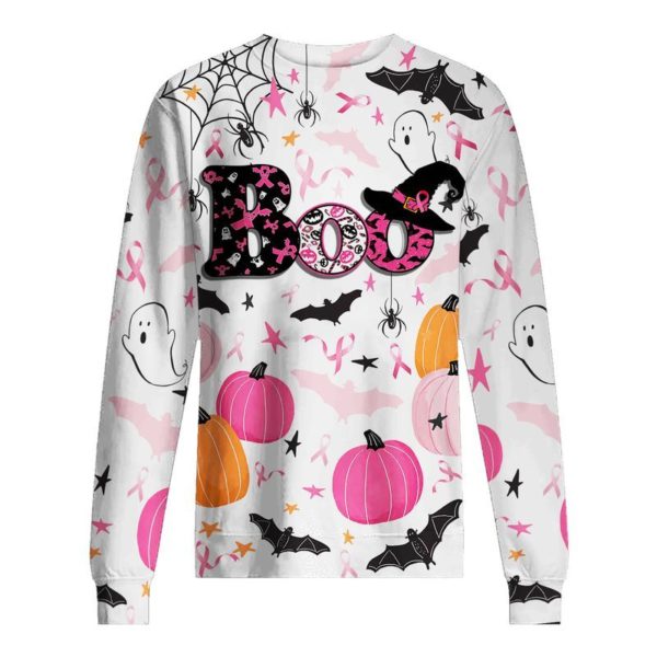 Happy Halloween Bee Boo Breast Cancer Awareness 3D All Over Printed Shirt 3D Sweatshirt Black S