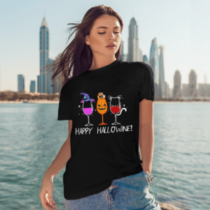 Happy Hallowine Halloween Shirt product photo 3