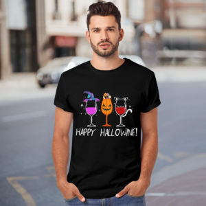 Happy Hallowine Halloween Shirt product photo 4