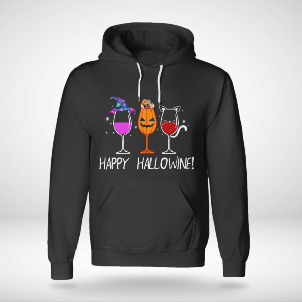 Happy Hallowine Halloween Shirt Unisex Hoodie Black S