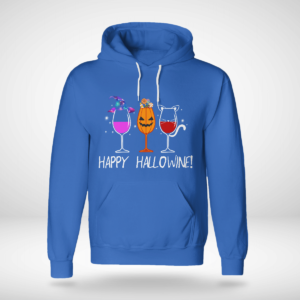 Happy Hallowine Halloween Shirt Unisex Hoodie Royal Blue S